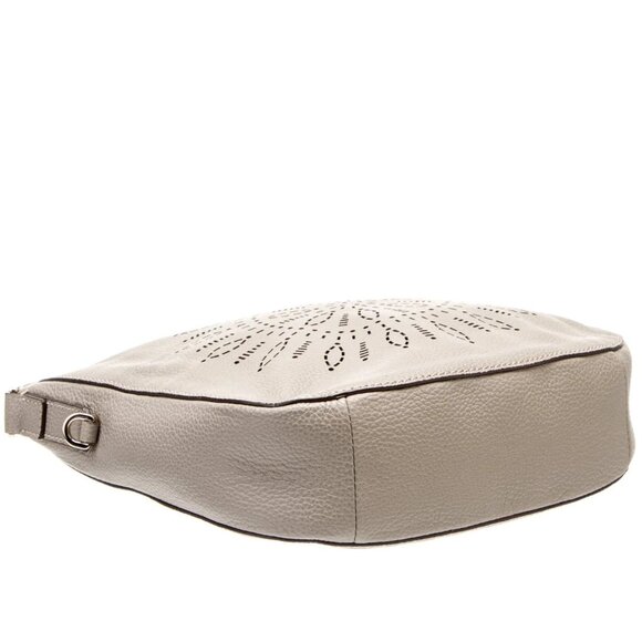 FURLA Emma Hobo Small Pebbled Laser Cut Leather Bag Color Sabbia - Picture 8 of 17